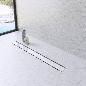 EVOLUX LINEAR DRAIN & STRAINER TEMPERED GLASS