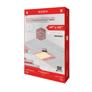 GURU W-S heavy duty shower tray four slopes for square drains