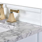 Adeline Bathroom Vanity with Farmhouse Sink and Carrara White Marble Top Cabinet Set