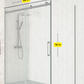 Corner Shower Glass Sliding Door - Black