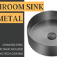 Zeek 14” Gunmetal Black Round Vessel Bathroom Sink Stainless Steel PVD Nano Tech Coating ZN-B144