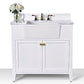 Adeline Bathroom Vanity with Farmhouse Sink and Carrara White Marble Top Cabinet Set