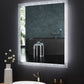 Frysta LED Frameless Rectangular Mirror Lighted Bathroom Vanity with Dimmer and Defogger