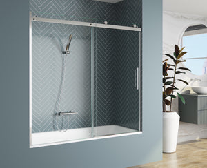 Standard Shower Sliding Glass Door - Chrome BathTub