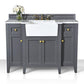 Adeline Bathroom Vanity with Farmhouse Sink and Carrara White Marble Top Cabinet Set