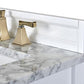 Adeline Bathroom Vanity with Farmhouse Sink and Carrara White Marble Top Cabinet Set