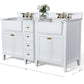 Adeline Bathroom Vanity with Farmhouse Sink and Carrara White Marble Top Cabinet Set