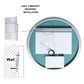 Zeek 36" Round Backlit LED Lighted Bathroom Wall Mirror Circular Acrylic Edge MARD36