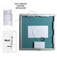 Zeek 36"x36" Backlit LED Square Bathroom Wall Mirror MA3636