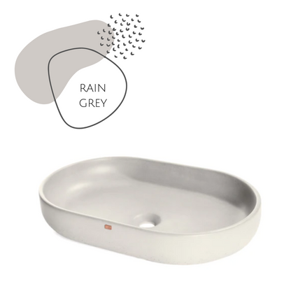 DDALF04 22'' Concrete Oval Vessel Sink - Bathroom