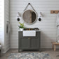 Adeline Bathroom Vanity with Farmhouse Sink and Carrara White Marble Top Cabinet Set