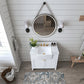 Adeline Bathroom Vanity with Farmhouse Sink and Carrara White Marble Top Cabinet Set