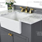 Adeline Bathroom Vanity with Farmhouse Sink and Carrara White Marble Top Cabinet Set