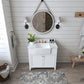 Adeline Bathroom Vanity with Farmhouse Sink and Carrara White Marble Top Cabinet Set