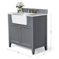 Adeline Bathroom Vanity with Farmhouse Sink and Carrara White Marble Top Cabinet Set