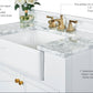 Adeline Bathroom Vanity with Farmhouse Sink and Carrara White Marble Top Cabinet Set