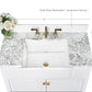 Adeline Bathroom Vanity with Farmhouse Sink and Carrara White Marble Top Cabinet Set