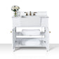 Adeline Bathroom Vanity with Farmhouse Sink and Carrara White Marble Top Cabinet Set