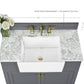 Adeline Bathroom Vanity with Farmhouse Sink and Carrara White Marble Top Cabinet Set