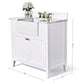 Adeline Bathroom Vanity with Farmhouse Sink and Carrara White Marble Top Cabinet Set