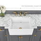 Adeline Bathroom Vanity with Farmhouse Sink and Carrara White Marble Top Cabinet Set