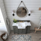 Adeline Bathroom Vanity with Farmhouse Sink and Carrara White Marble Top Cabinet Set