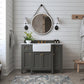 Adeline Bathroom Vanity with Farmhouse Sink and Carrara White Marble Top Cabinet Set