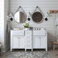 Adeline Bathroom Vanity with Farmhouse Sink and Carrara White Marble Top Cabinet Set