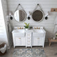 Adeline Bathroom Vanity with Farmhouse Sink and Carrara White Marble Top Cabinet Set