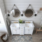 Adeline Bathroom Vanity with Farmhouse Sink and Carrara White Marble Top Cabinet Set