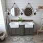 Adeline Bathroom Vanity with Farmhouse Sink and Carrara White Marble Top Cabinet Set