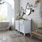 Adeline Bathroom Vanity with Farmhouse Sink and Carrara White Marble Top Cabinet Set