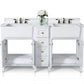 Adeline Bathroom Vanity with Farmhouse Sink and Carrara White Marble Top Cabinet Set