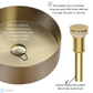 Zeek 14” Gold Round Vessel Bathroom Sink Stainless Steel PVD Nano Tech Coating ZN-G144